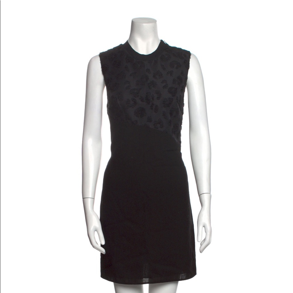 Mini black dress cheetah embellished